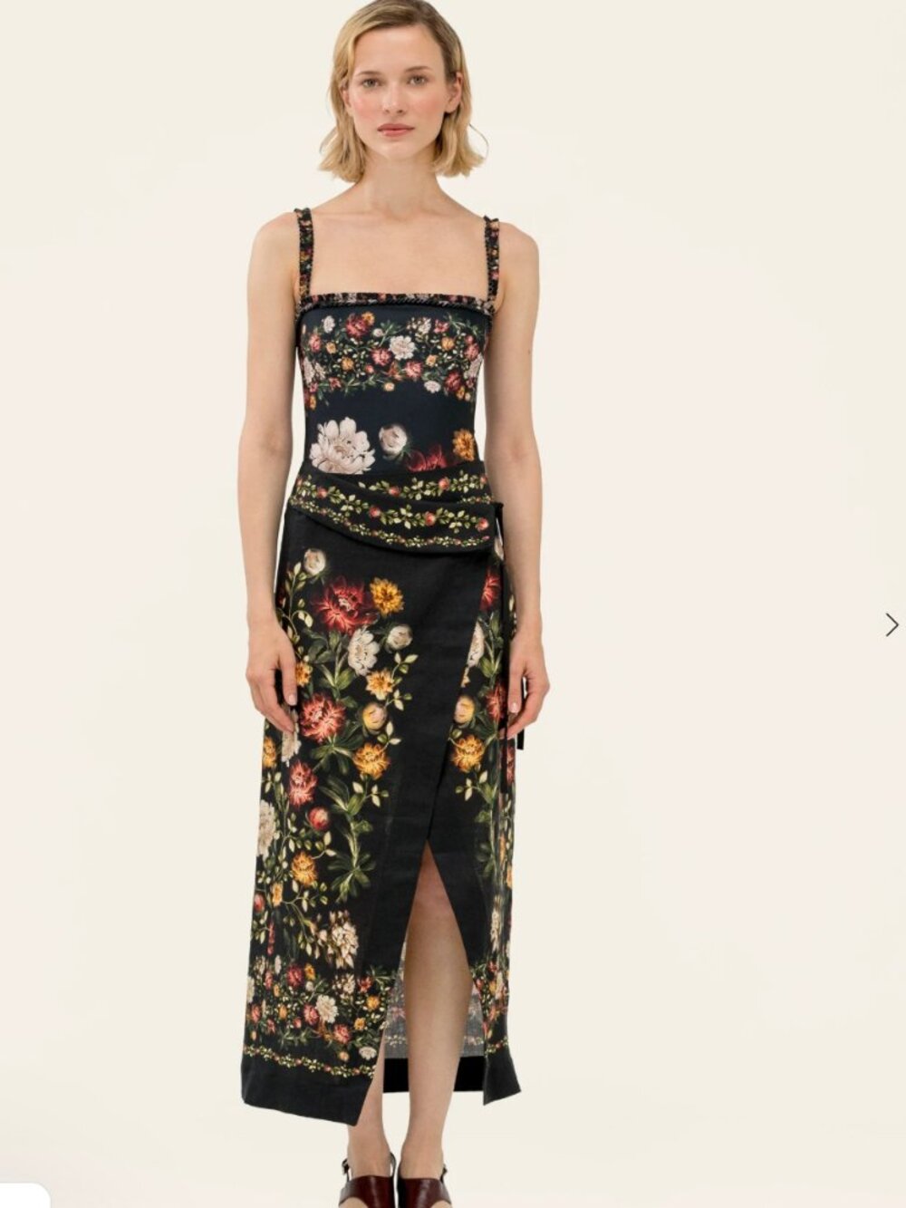 AGUA by Agua Bendita pareo linen midi floral skirt/M/L